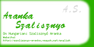 aranka szalisznyo business card