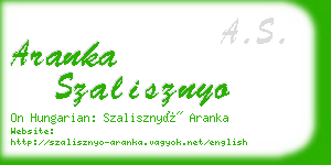 aranka szalisznyo business card